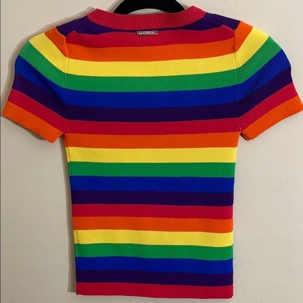 Michael Kors 🌈 Rainbow knit top XXS - Picture 9 of 11